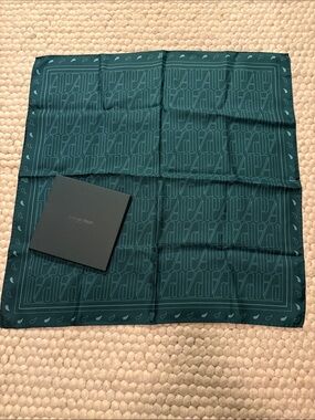 Audemars Piguet Teal Silk Pocket Square/Scarf with Tonal Monogram